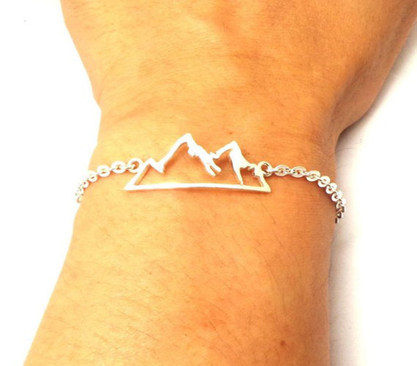 30PCS Geometric Snowy Mountain Top Range Bracelet Colorado Wasatch Alpine Nature Hiking Camping Travel Wanderlust Landscape Bracelets