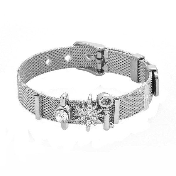 2019 new hot couple DIY jewelry stainless steel mesh luxury strap bracelet bracelet bracelet direct wholesale