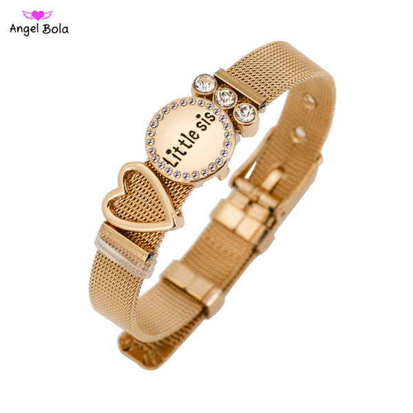 2019 new hot sale sister 3 color DIY jewelry stainless steel mesh luxury strap bracelet bracelet bracelet direct wholesale