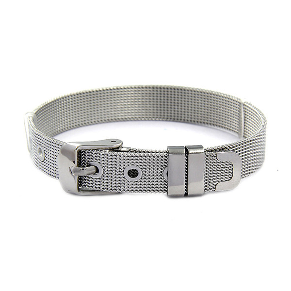 Luxury unisex classic buckle stainless steel strap bracelet