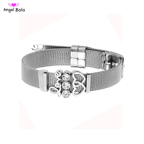 New fashion unisex heart-shaped charm accessories bracelet stainless steel strap bracelet jewelry wholesale direct sales