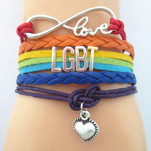 Infinity Love charm LGBT Bracelet for women men fashion jewelry Customize bracelets adjustable size friendship gifts bangle