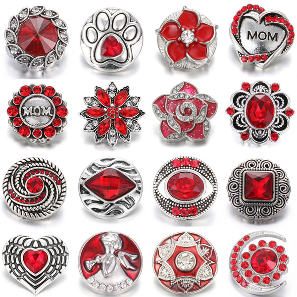 New Interchangeable Jewelry DIY Ginger Charms Flower 18mm Metal Snap Buttons fit Snap Button Bracelet Snaps Jewelry