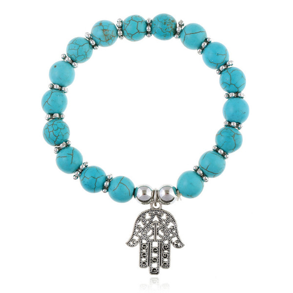 Original Manual Wear Bead Palm Hand Ornament Ma'am Jewelry Product Turquoise Bracelet