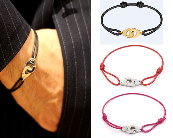 France Famous Brand 925 Silver Jewelry Silver Handcuff Bracelet for Women Men Adjustable Size Rope Bracelet Silver Bracelet Menottes