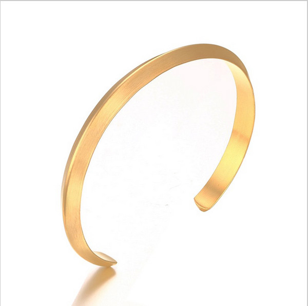 Girls Simple Charming Wide Open Round Bracelet for Women Gold Silver Black Plated Cuff Bangles Jewelry to 3 Color B-103