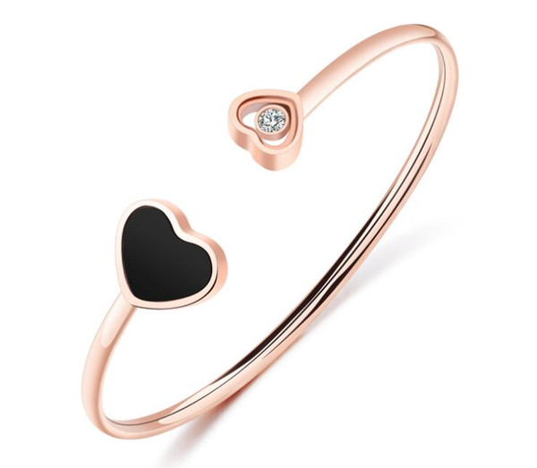 Titanium steel rose gold bracelet white frog love elastic opening bracelet love bracelet