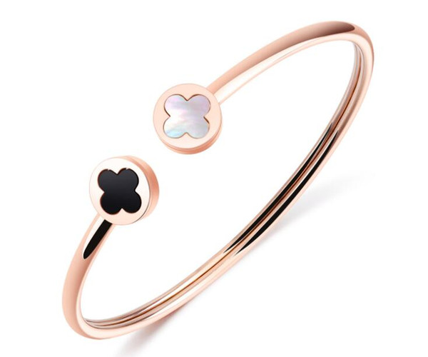 Korean version of the plated 18K rose gold bracelet soft steel ring elastic opening bracelet lucky turkey titanium bracelet