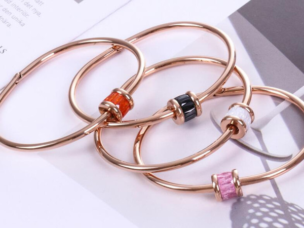 Korean temperament cryolite bracelet turn rose gold jewelry fashion color diamond burst stone square diamond ice bracelet