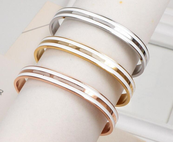 European and American fashion new DW bracelet Rose gold open porcelain white titanium steel men and women bracelet