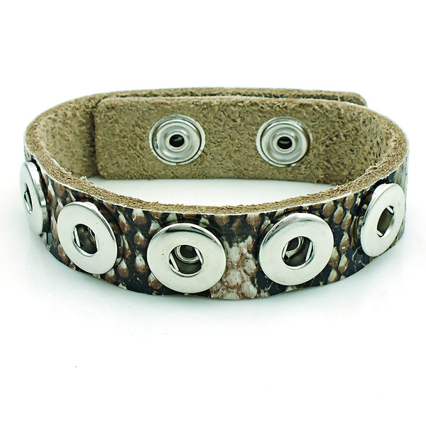 New Arrival Cuff Bracelets Fashion Interchange 12mm Snap Button Infinity Wide Leather Bracelets DIY Noosa Jewelry