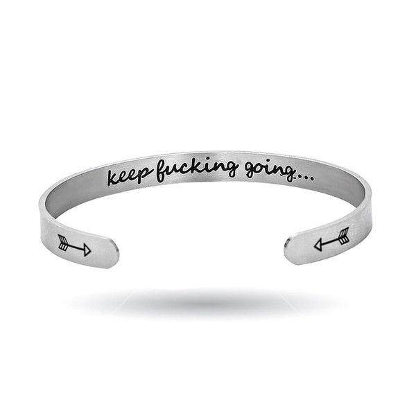 5pcs/lot women cuff bracelets bangles with Keep Going & Best Bitches 10 styles stainless steel love bangles for women