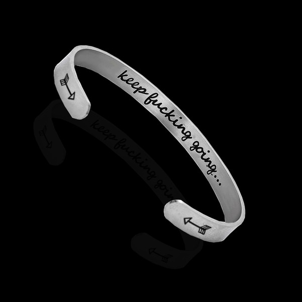 2019 new Trendy Inspirational Keep Going Cuff Bracelets Bangles Motivational Friend Encouragement Jewelry For Men Women Gift Avengers 4