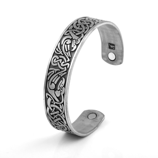 Lemegeton Viking Bangles With Phoenix Totem Open-ended Adjustable Designer Bracelets For Women Magnetic Health Care Fitness Luxury Bracelet