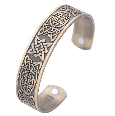 lemegeton Dropshipping Cheap Metal Alloy Amulet Norse Viking Irish Celtic Knot Slavic Star of Russia Healthcare Magnetic Bracelet for Men