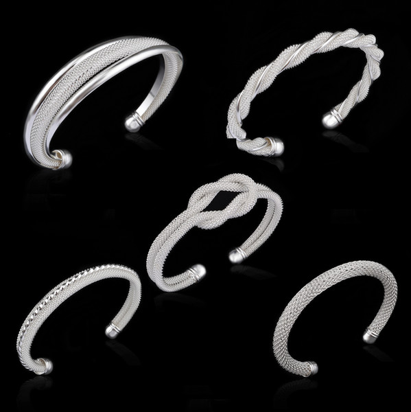 Silver Bracelet Open Twist Knot Bracelets Wristband Bangle Cuffs Designer Bracelet for Women Fashion Jewelry Gift Drop Shipping