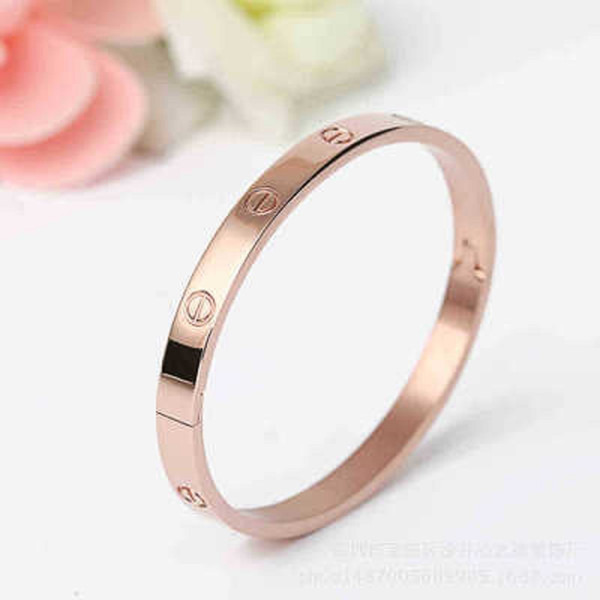 Love Bangle Cuff Bracelet 18K Rose Gold Sliver Plated Screw Bangle Bracelet For Women Couple Jewelry