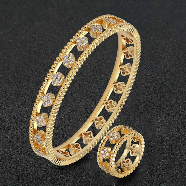 Cubic Zircon bangle & bracelet For Women Party Anniversary Bijuteriras Copper Men Bangle Pulseira Women Love & Braceletes