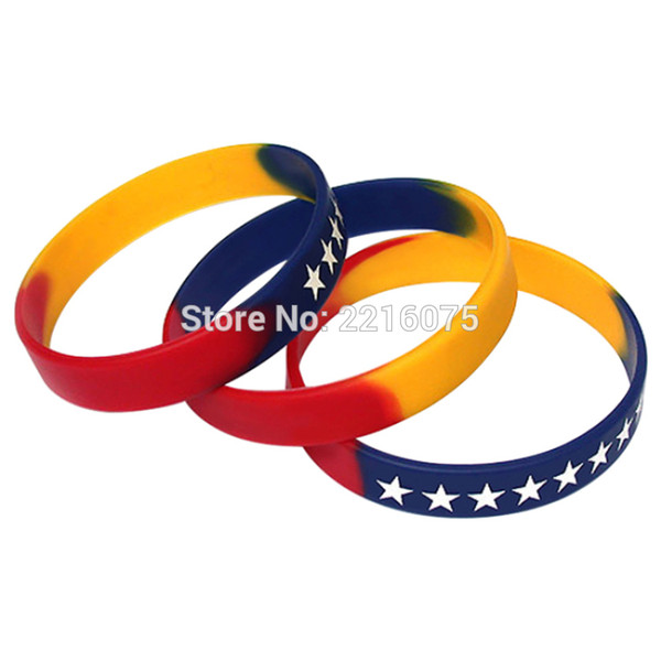 300pcs Flag World Cup Stars Venezuela wristband silicone bracelets free shipping by DHL express