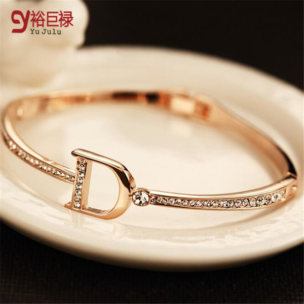 brand bracelets for women fashion big female plated with exquisite luxury Gold Bracelet extravagant brand letter D bracelets