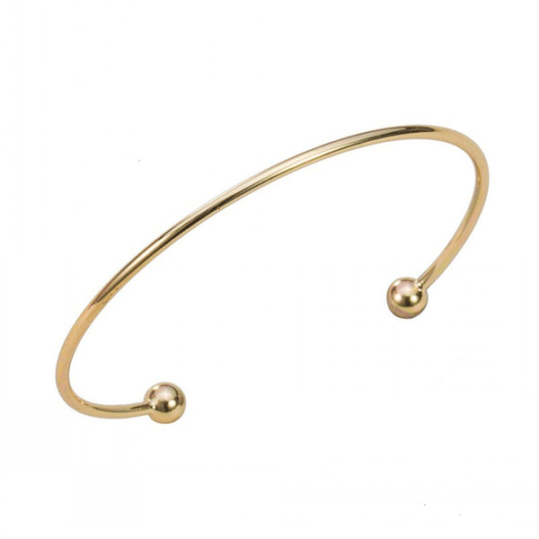 Sample Plated Cuff Bracelet Jewelry Silver Plated Bangle Fashion Jewelry Double Ball Open Bangle Bracelet Unisex Men's Jewelry jl-348