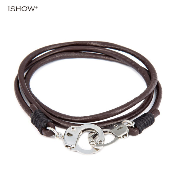 Handmade Brown Leather Wrap Bracelet Men's Leather Bracelet Personalized Men Bracelets Cuff Handcuff Charm Bracelets Man Gift