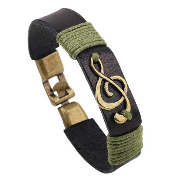 YOBEST Steampunk Music Note ID Bracelet For Men Women Vintage Charm Music Note Rock Bracelets