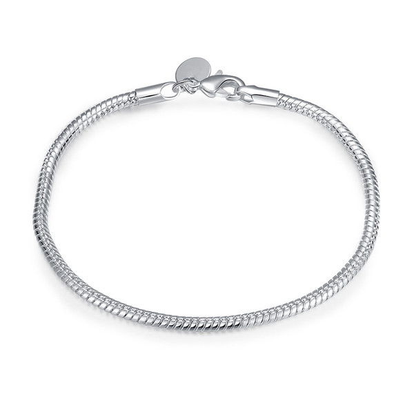 New silver plated Jewelry Silver plated Bracelets Cuff Chain Charm 3M Snake Chain Bracelet Jewelry Bracelet H187