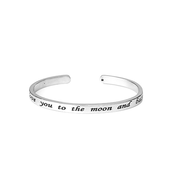 Fashion Jewelry I Love You To The Moon and Back Cuff Bangle Bracelet Engraved Bracelet Alloy Bracelets