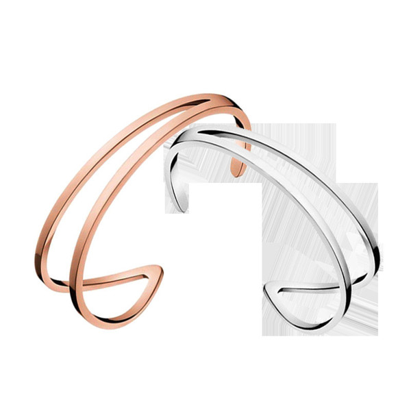 New fashion brand titanium steel open rose gold couple men and women bracelet stainless steel bracelet girl bracelet