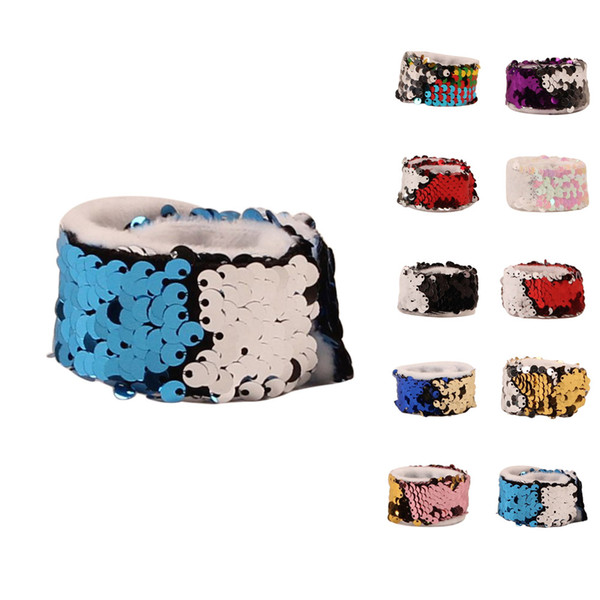 Women Mermaid Sequins Bracelet Wristband Cuff Lady Girl Bracelets Jewelry Random Inner Color CX17