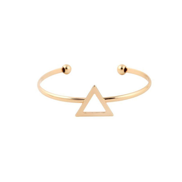 Newest Women Fashion Minimalist fine Copper cuff friendship bracelets triangle Bangles best gift for girlfriend jl-477