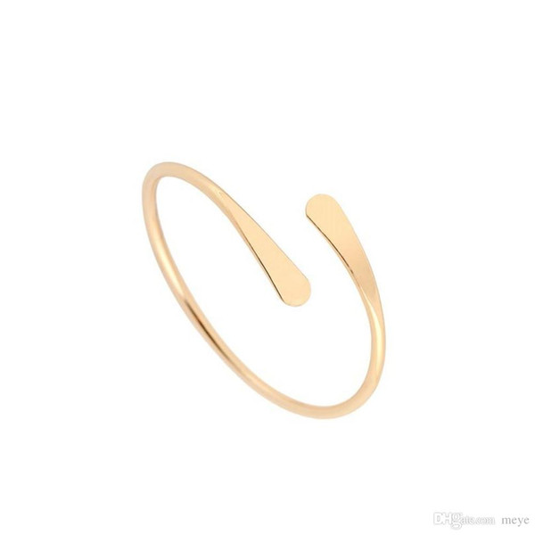 Classics Simple Cuff Open Bangles Woman Cuff Copper Bracelet Jewelry Minimalist Flat Thin Gold Cuff Pulseiras jl-491