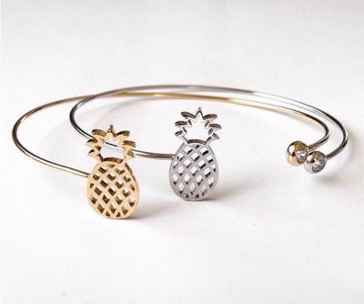 New Women pineapple bracelet Fashion Minimalist opening Copper cuff friendship bracelets pineapple Bangles best gift for girlfriend jl-126