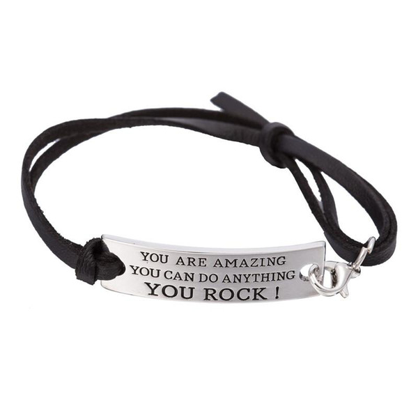 DIY You Are Amazing You Can Do Everything You Rock Adjustable Leather Inspirational Gifts Students Girls Children Birthdays Encourangement