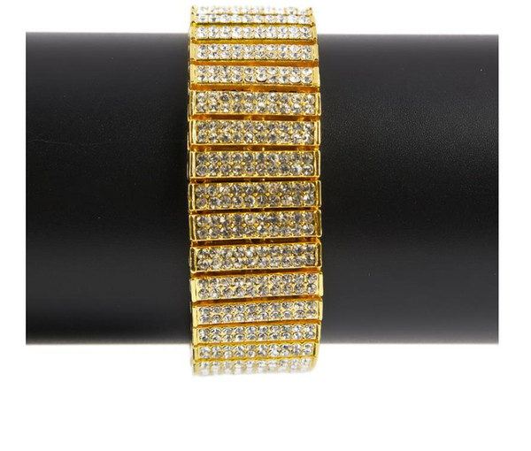 New European and American fashion trend personality hip-hop 1 row 20 diamond domineering accessories Bracelet men's diamond bracelet Jewelry