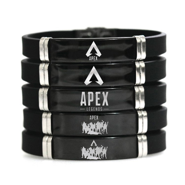 New Apex Legend Bracelet Black Wristband Stainless Steel Engraving Logo Hot Game Fans Souvenir Men Fashion Bracelets Kids Gifts Bangle