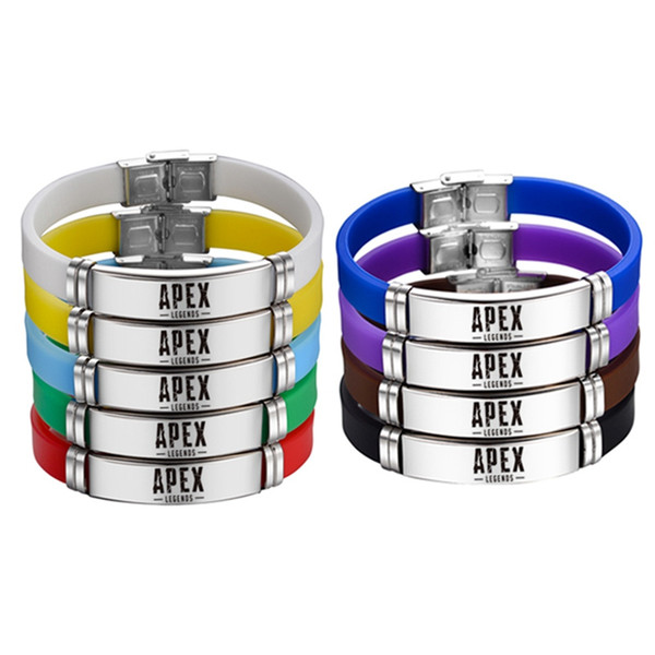 Apex Legends Bracelet Silicone Adjustable Wristband Stainless Steel Hot Game Logo Fans Souvenir Men Women Fashion Bracelets Gifts