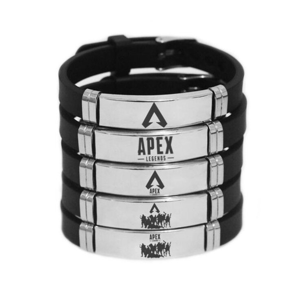 APEX Legends Stainless Steel Adjustable Bracelet Bangle for Men Boy Silicon Wristband