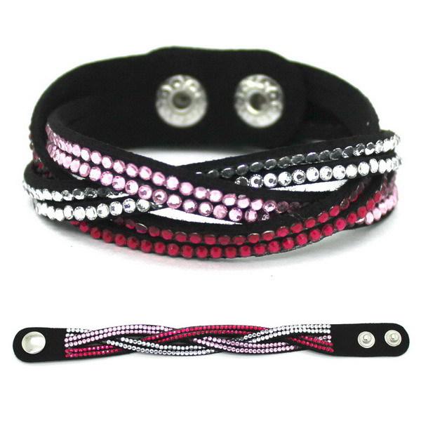 Wholesale-New Twisted Bracelet , White + Mei Red Women Punk Bracelet, Adjustable Button, Charm Jewelry Free Shipping