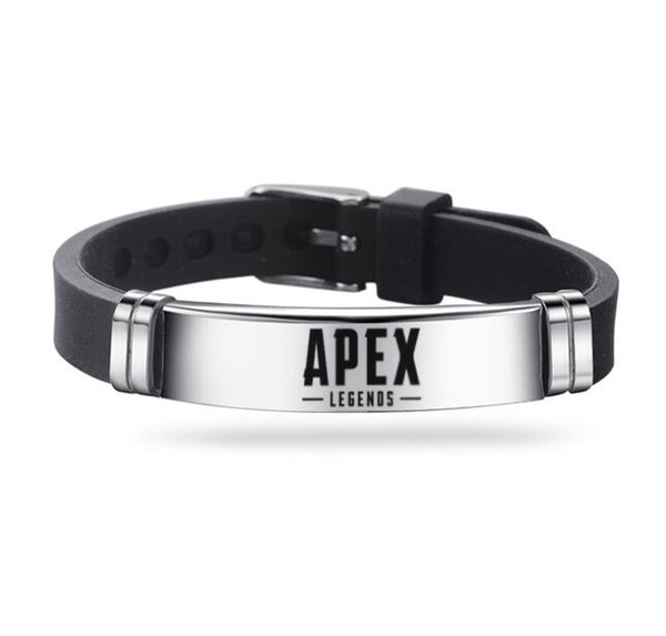 2019 Apex Legends Bracelet Silicone Wristband Adjustable Stainless Steel Hot Game Fans Souvenir Men Fashion Bracelets Gifts New Fashion APEX