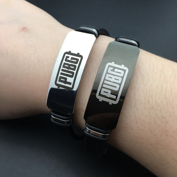 Game PUBG Bracelet Silica Gel Stainless Steel Wristband Cosplay Costumes Accessories Laser Printing Bracelet Christmas Present