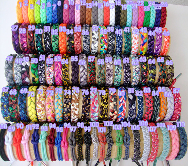 Braid String Bracelet DIY Rope Shoelace Fashion Mens Cord Bracelet Jewelry Lot Mixed Styles 17cm Wholesale