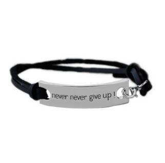 Never Never Give Up Bracelet Letter Id Tag Bracelets Leather Cuffs for Women Inspirational Bracelet Kids inspirational Jewelry