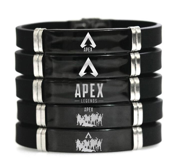 Apex Legend Bracelet Black Wristband Stainless Steel Engraving Logo Hot Game Fans Souvenir Men Fashion Bracelets Kids Gifts Bangle Wholesale