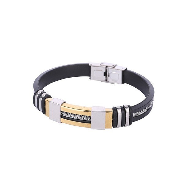 DIY ID Bracelets Wholesale Silver Gold Women Bracelets Fashion Handmade European Silicone Titanium stainless steel bracelet