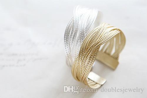 European and American style accessories fashion personality simple and generous hand woven alloy twist bracelet exquisite accessories fact