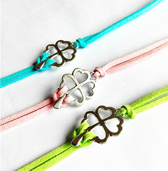 20pcs/lot Silver Lucky Clover,Infinity,Cross,Handcuffs,Dog Tree of Life, Notes bangle leather bracelets Charm bracelet Fashion Jewelry