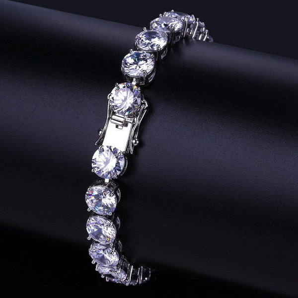 Hot Fashion Design Hiphop Bracelet For Men Bling Ice Out Cubic Zirconia Jewelry Luxury 18K Gold Plated Hip Hop Chains Bracelets Width 8mm