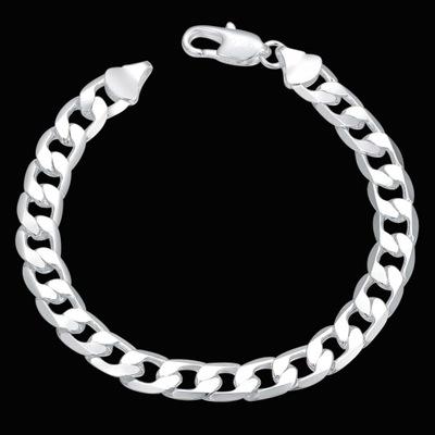 Wholesale Simple Style 6MM 8MM Oblate Link Chain Silver Bracelet Male Party Daily Men Jewelry Accessorie Pulsera Homme CHH246